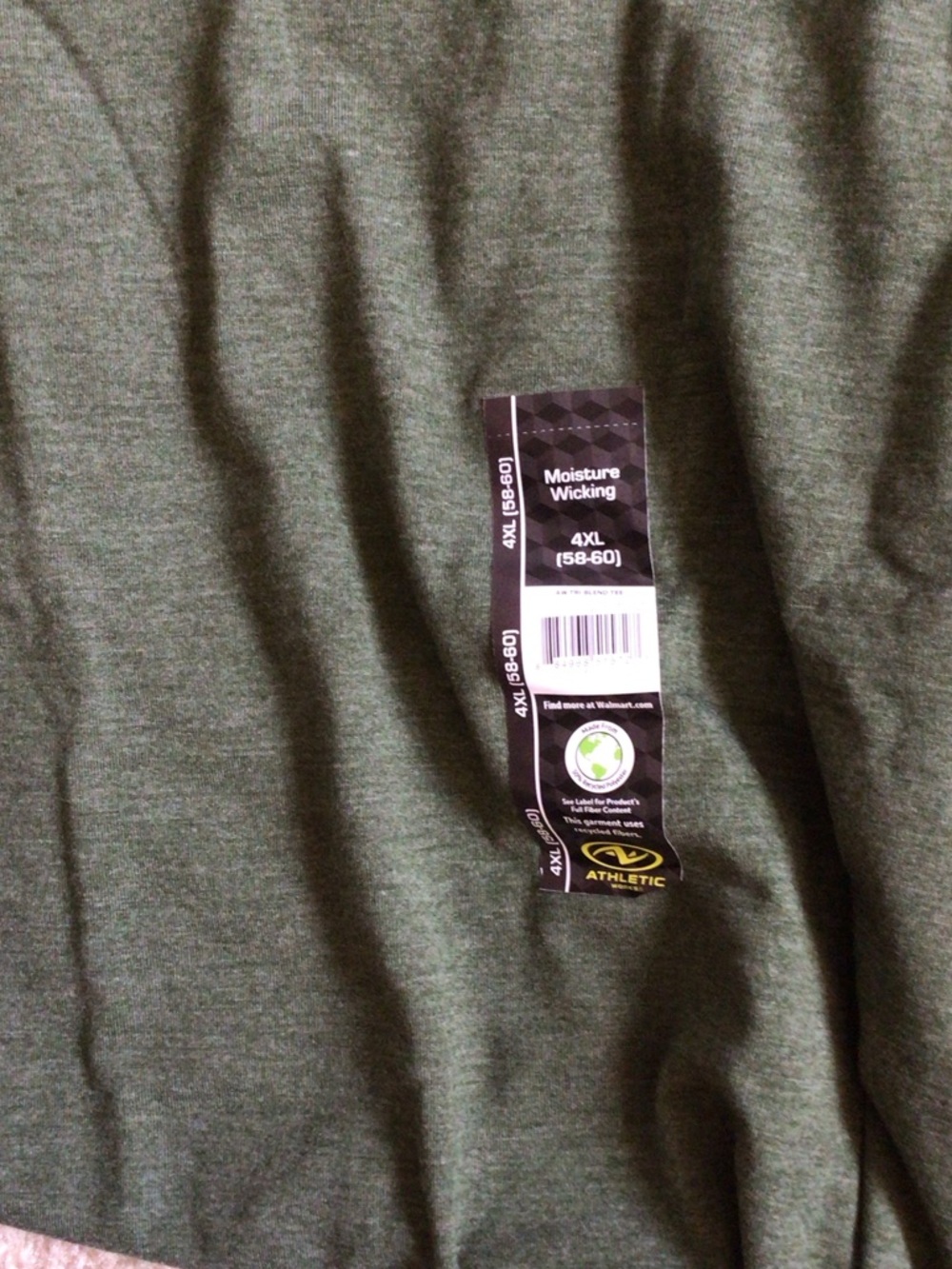 Athletic Works Men’s Olive Green Short Sleeve Tee Size 4XL NWT - Picture 2 of 3